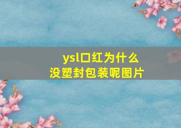 ysl口红为什么没塑封包装呢图片