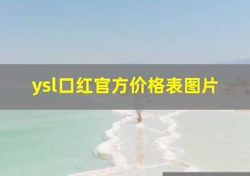 ysl口红官方价格表图片