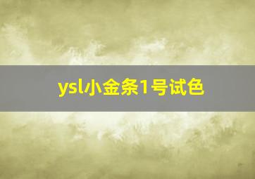 ysl小金条1号试色