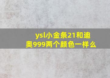 ysl小金条21和迪奥999两个颜色一样么