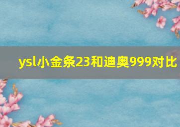 ysl小金条23和迪奥999对比