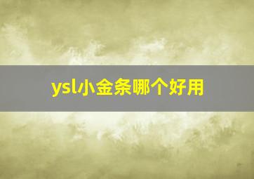 ysl小金条哪个好用