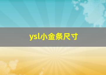 ysl小金条尺寸