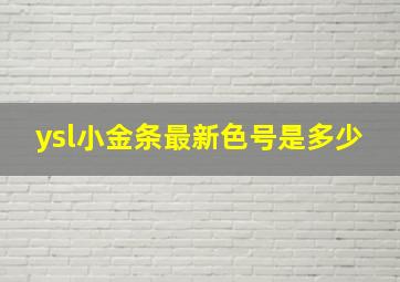 ysl小金条最新色号是多少