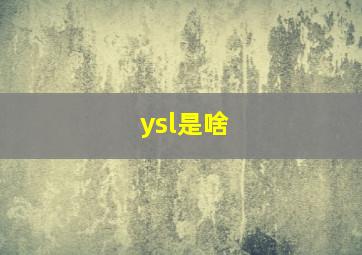 ysl是啥