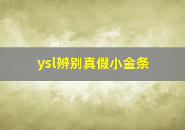 ysl辨别真假小金条