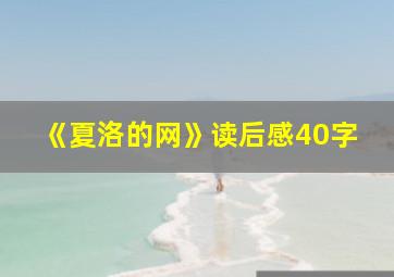 《夏洛的网》读后感40字