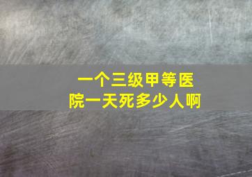 一个三级甲等医院一天死多少人啊