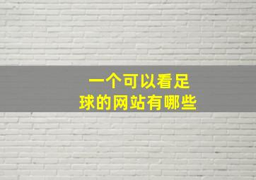 一个可以看足球的网站有哪些