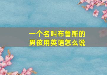 一个名叫布鲁斯的男孩用英语怎么说