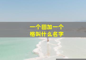 一个田加一个格叫什么名字