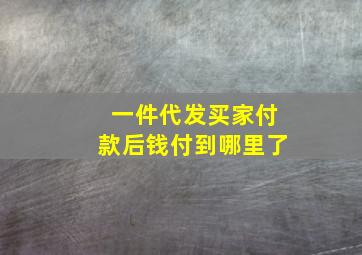 一件代发买家付款后钱付到哪里了