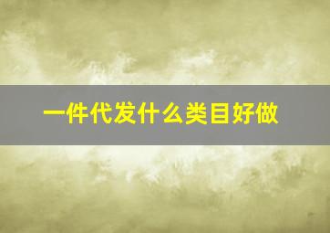 一件代发什么类目好做