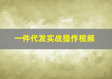 一件代发实战操作视频