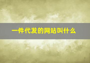 一件代发的网站叫什么