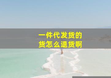 一件代发货的货怎么退货啊