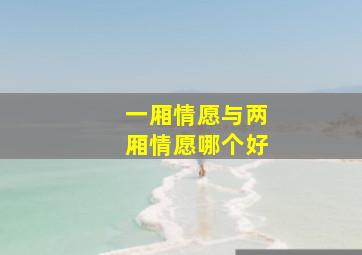 一厢情愿与两厢情愿哪个好