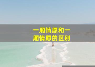 一厢情愿和一厢情愿的区别