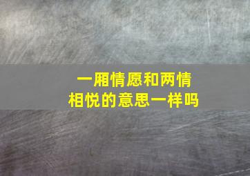 一厢情愿和两情相悦的意思一样吗