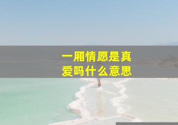 一厢情愿是真爱吗什么意思