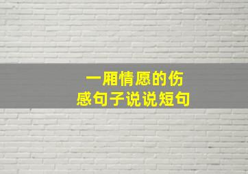 一厢情愿的伤感句子说说短句