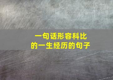 一句话形容科比的一生经历的句子