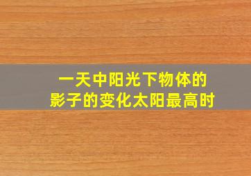 一天中阳光下物体的影子的变化太阳最高时