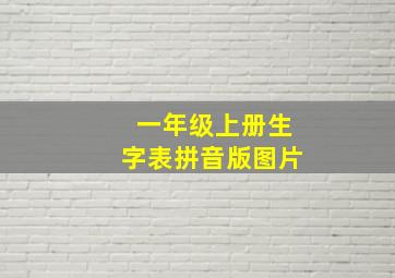 一年级上册生字表拼音版图片