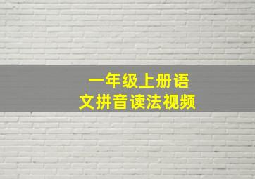 一年级上册语文拼音读法视频