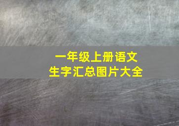 一年级上册语文生字汇总图片大全