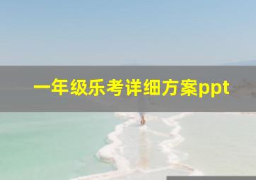 一年级乐考详细方案ppt