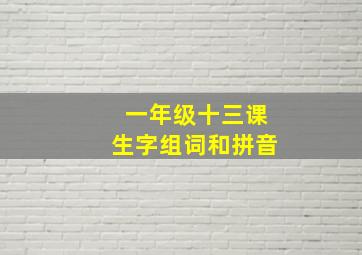 一年级十三课生字组词和拼音