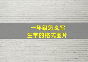 一年级怎么写生字的格式图片