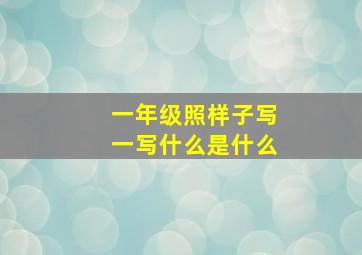 一年级照样子写一写什么是什么