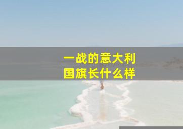 一战的意大利国旗长什么样