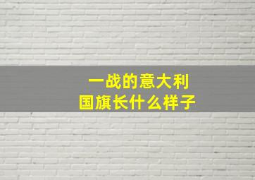 一战的意大利国旗长什么样子