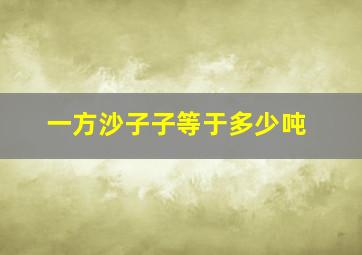 一方沙子子等于多少吨