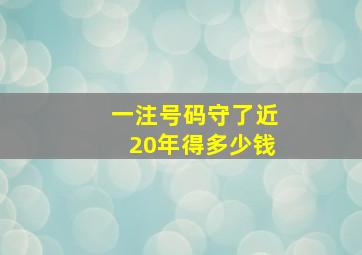 一注号码守了近20年得多少钱