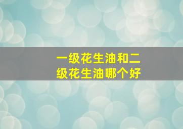 一级花生油和二级花生油哪个好