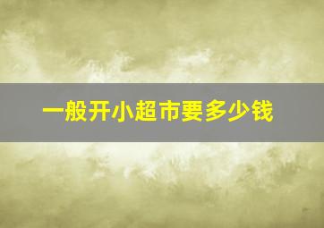 一般开小超市要多少钱