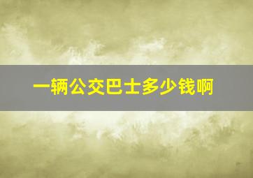 一辆公交巴士多少钱啊