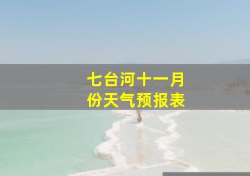 七台河十一月份天气预报表