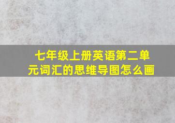 七年级上册英语第二单元词汇的思维导图怎么画