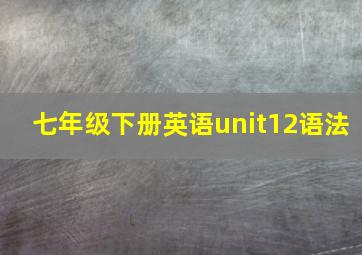 七年级下册英语unit12语法