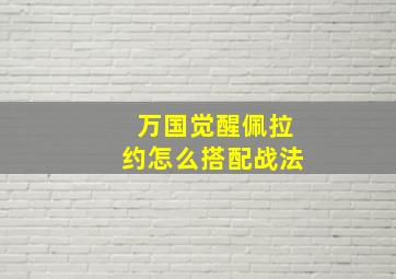 万国觉醒佩拉约怎么搭配战法