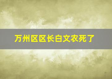 万州区区长白文农死了