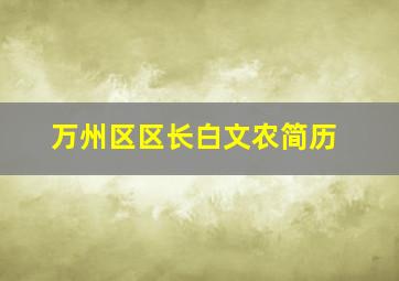 万州区区长白文农简历