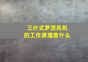 三叶式罗茨风机的工作原理是什么