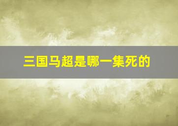 三国马超是哪一集死的