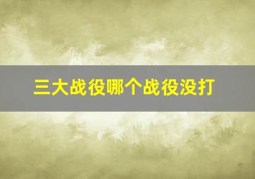 三大战役哪个战役没打